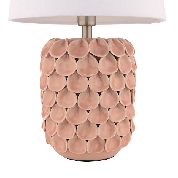 Laura Ashley Marwick Pink & Brushed Silver Table Lamp With Shade