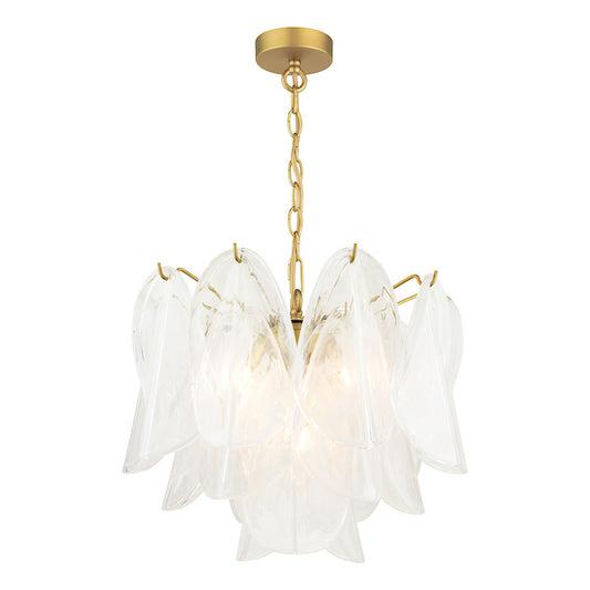 Laura Ashley Stannington 4 Light Matt Antique Brass & White Glass Pendant