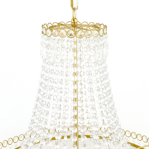 Laura Ashley Enid 5 Light Faceted Glass & Matt Antique Brass Chandelier