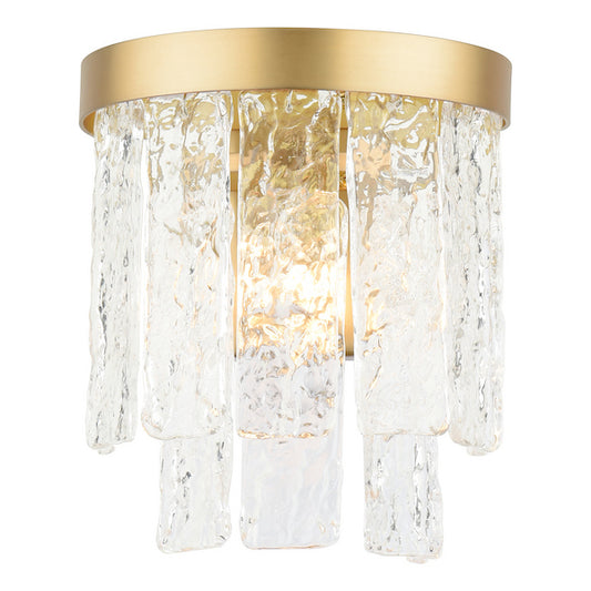 Laura Ashley Durnsford Matt Antique Brass & Textured Glass Wall Light