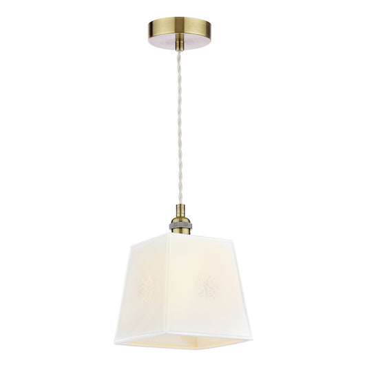 Laura Ashley Porcelain Cream & Antique Brass Pendant
