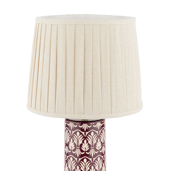 Laura Ashley Medlock Purple Ceramic & Antique Brass Table Lamp With Shade