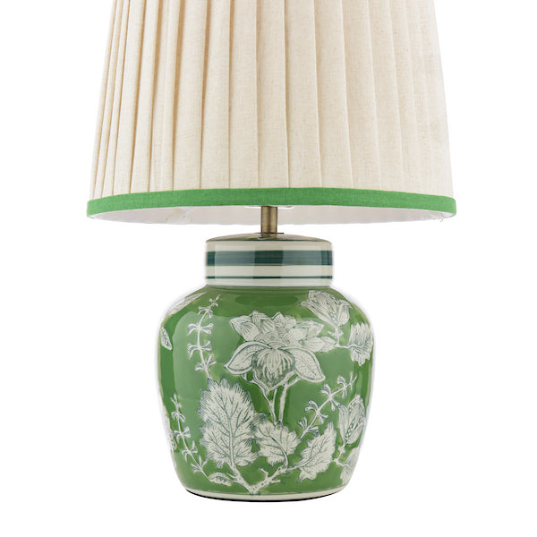 Laura Ashley Colwich Green Ceramic & Antique Brass Table Lamp With Shade
