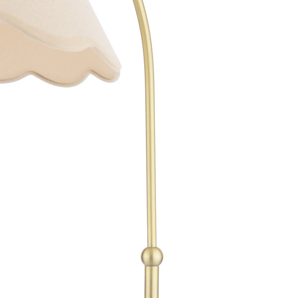 Laura Ashley Cordwell Antique Brass Floor Lamp with Natural Linen Shade