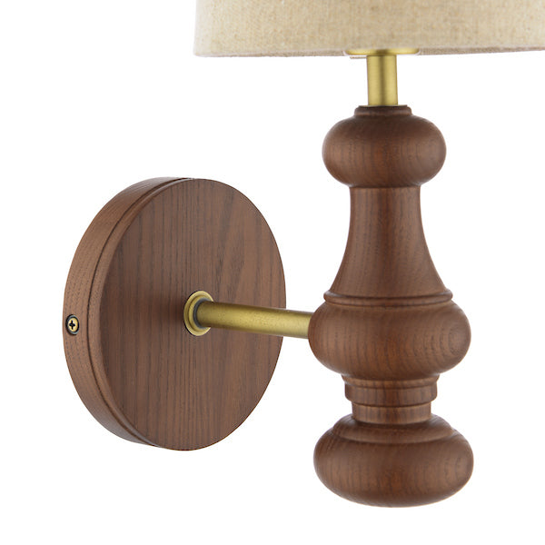 Laura Ashley Millbrook Stained Wood Wall Light with Shade