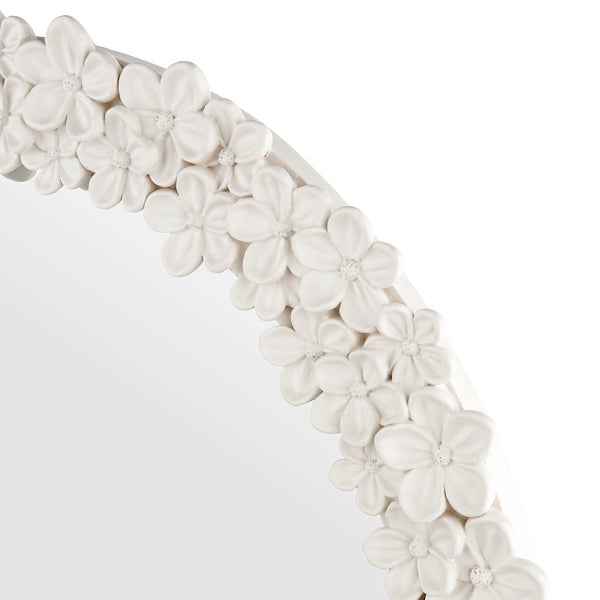 Laura Ashley Romsey Matt White 65cm Round Mirror