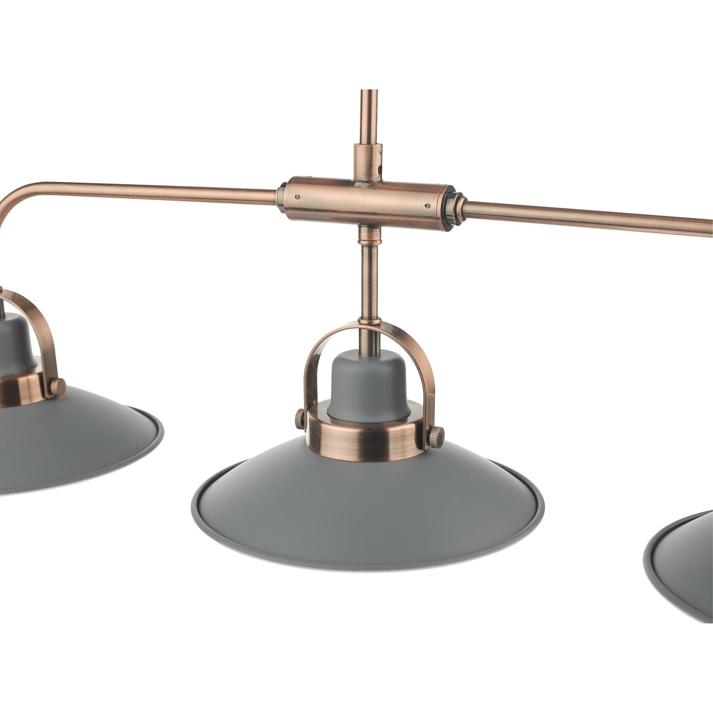 Dar Lighting Liden 3 Light Graphite & Copper Bar Pendant