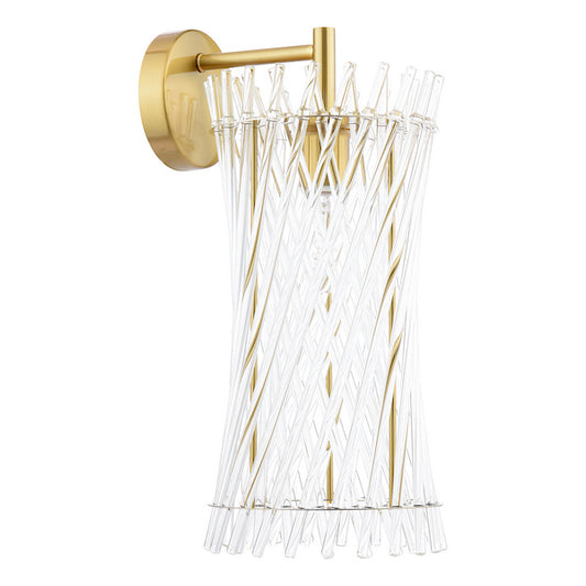 Dar Lighting Loire Natural Brass & Glass Wall Light