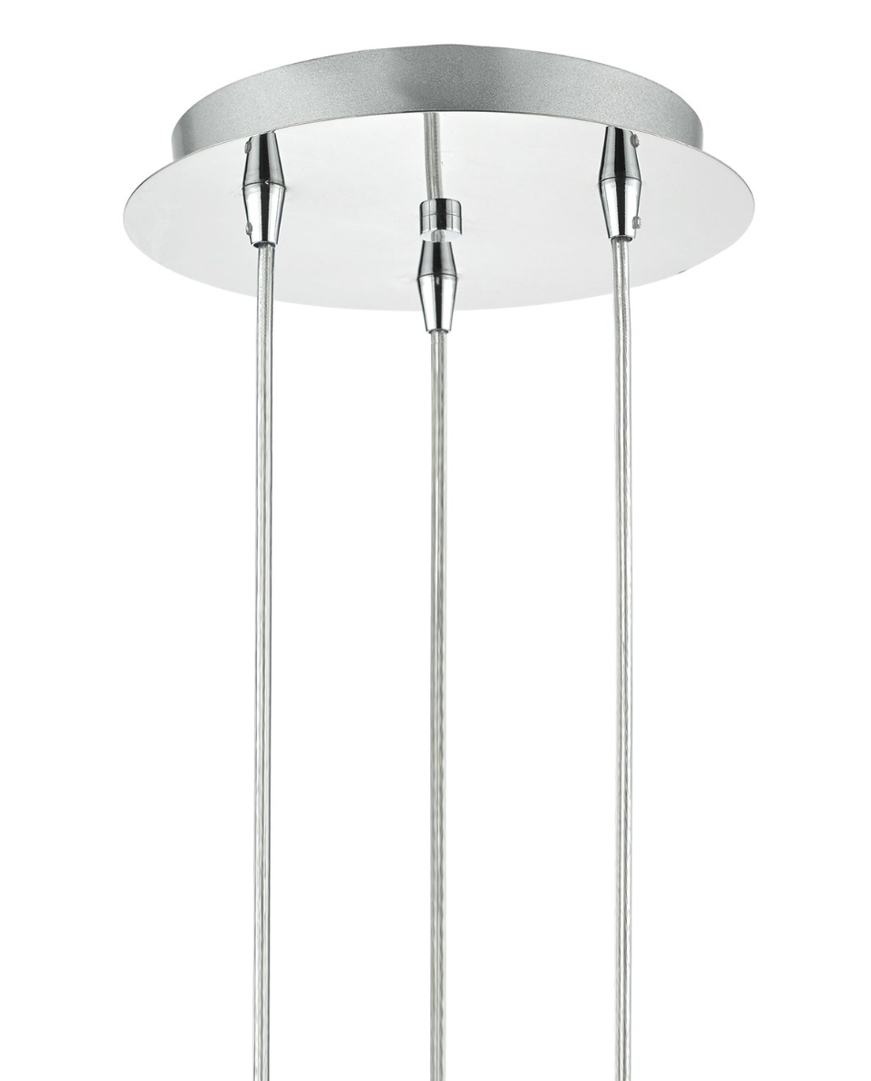Dar Lighting Lyall 3 Light Polished Chrome & Glass Cluster Pendant