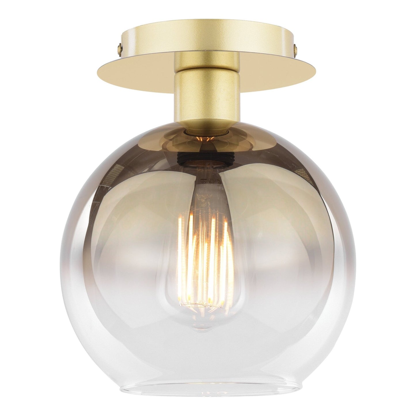 Dar Lighting Lycia Satin Gold & Gold Ombre Glass Semi Flush