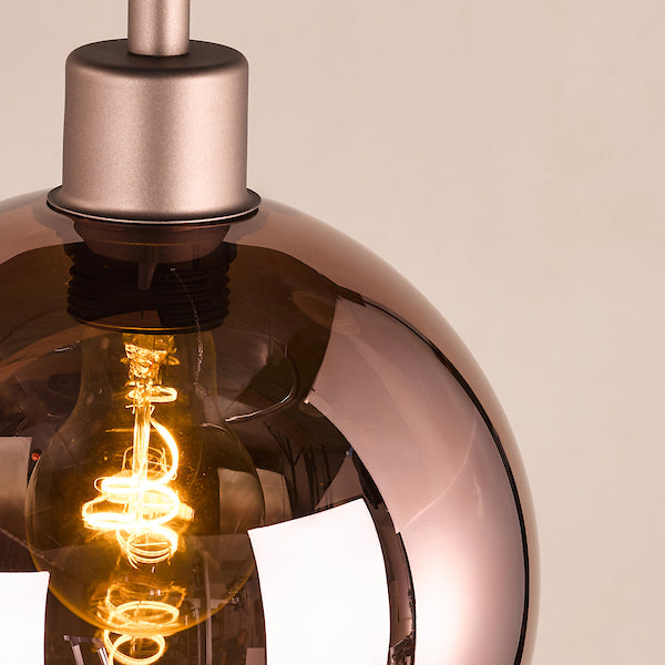 Dar Lighting Lycia 3 Light Satin Bronze & Bronze Ombre Glass Bar Pendant