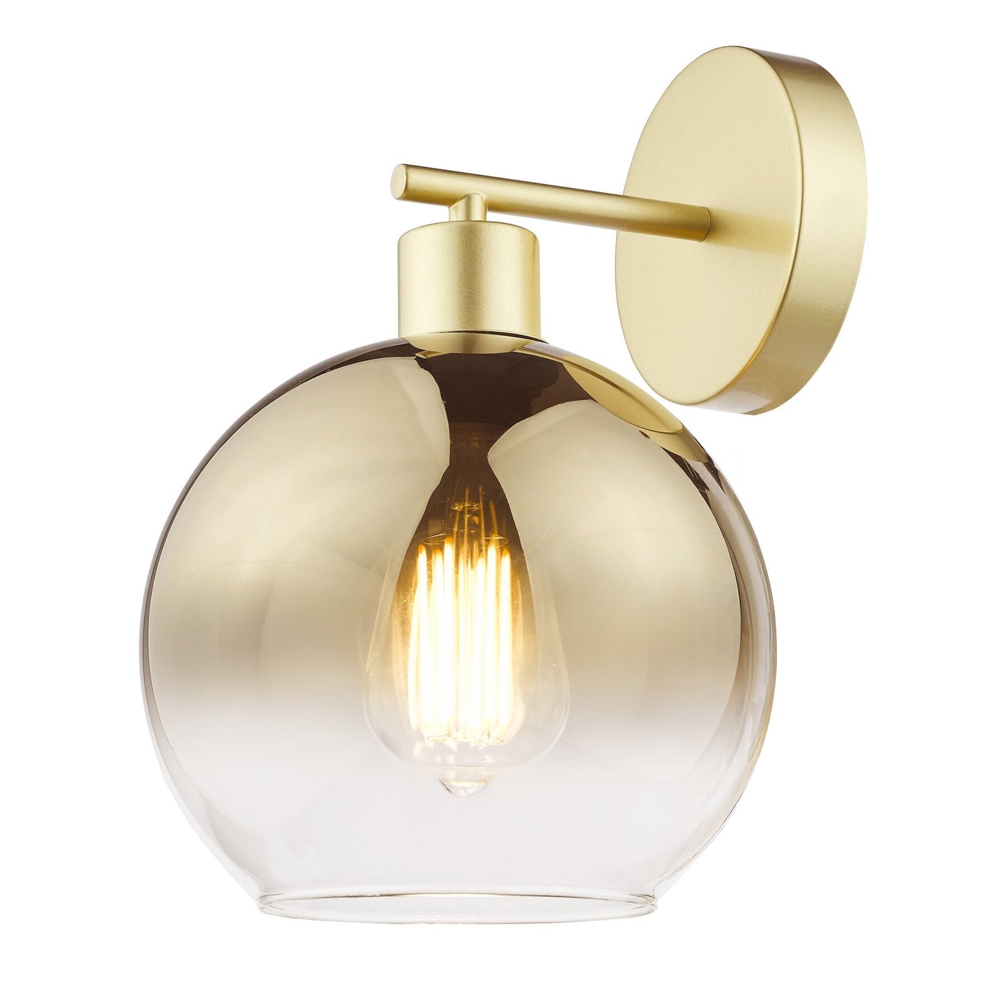 Dar Lighting Lycia Satin Gold & Gold Ombre Glass Wall Light