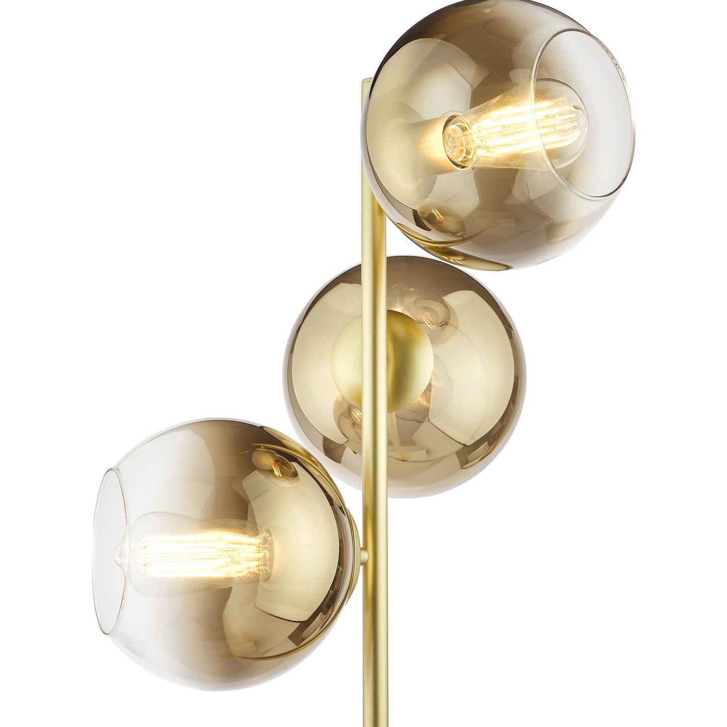 Dar Lighting Lycia 3 Light Satin Gold & Gold Ombre Glass Floor Lamp