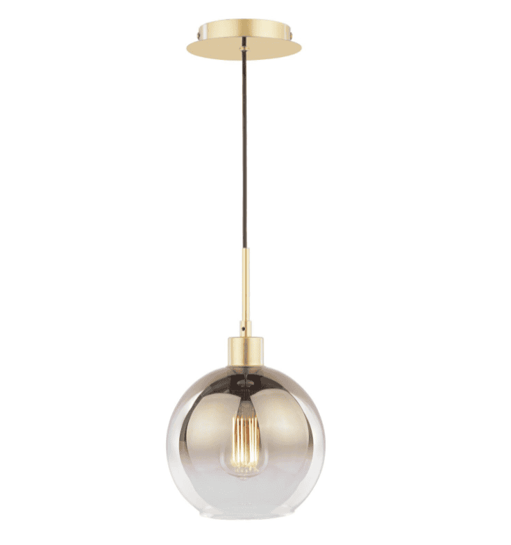 Dar Lighting Lycia Satin Gold & Gold Ombre Glass Pendant