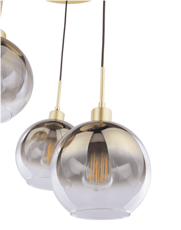 Dar Lighting Lycia 3 Light Satin Gold & Gold Ombre Glass Cluster Pendant