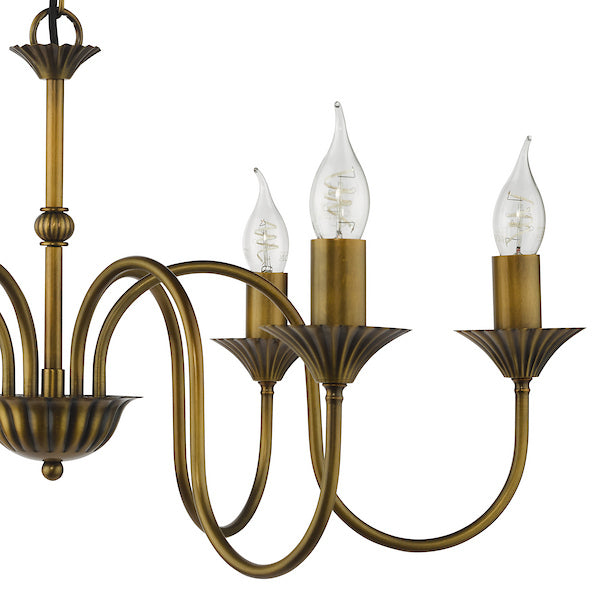 Dar Lighting Lydian 6 Light Antique Bronze Pendant Fitting Only