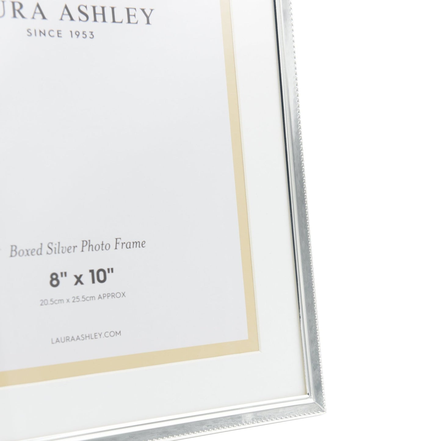 Laura Ashley Boxed Polished Silver 8x10 Inch Photo Frame