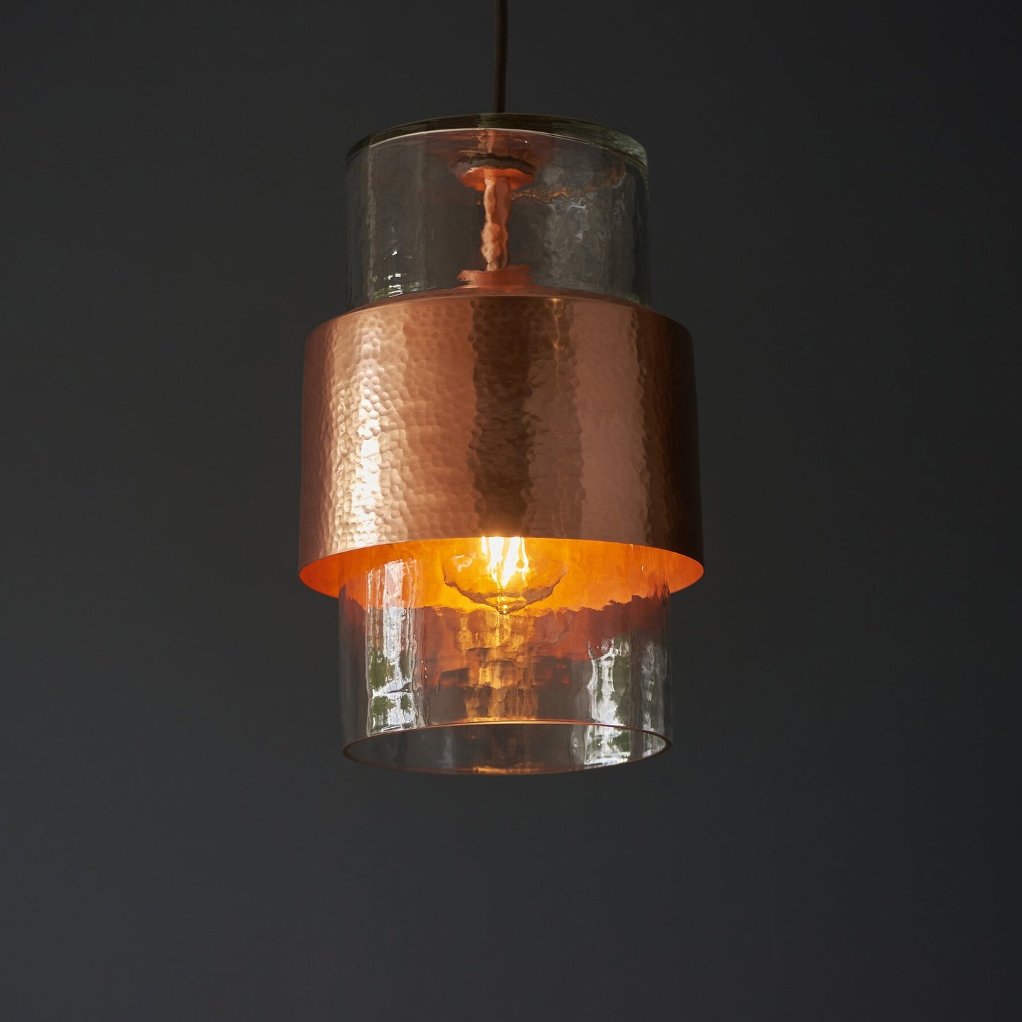 Vesilo Lighting Forge Copper Hammered Pendant
