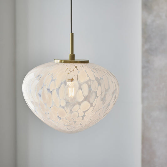 Vesilo Lighting Confetti Glass Satin Brass Single Pendant