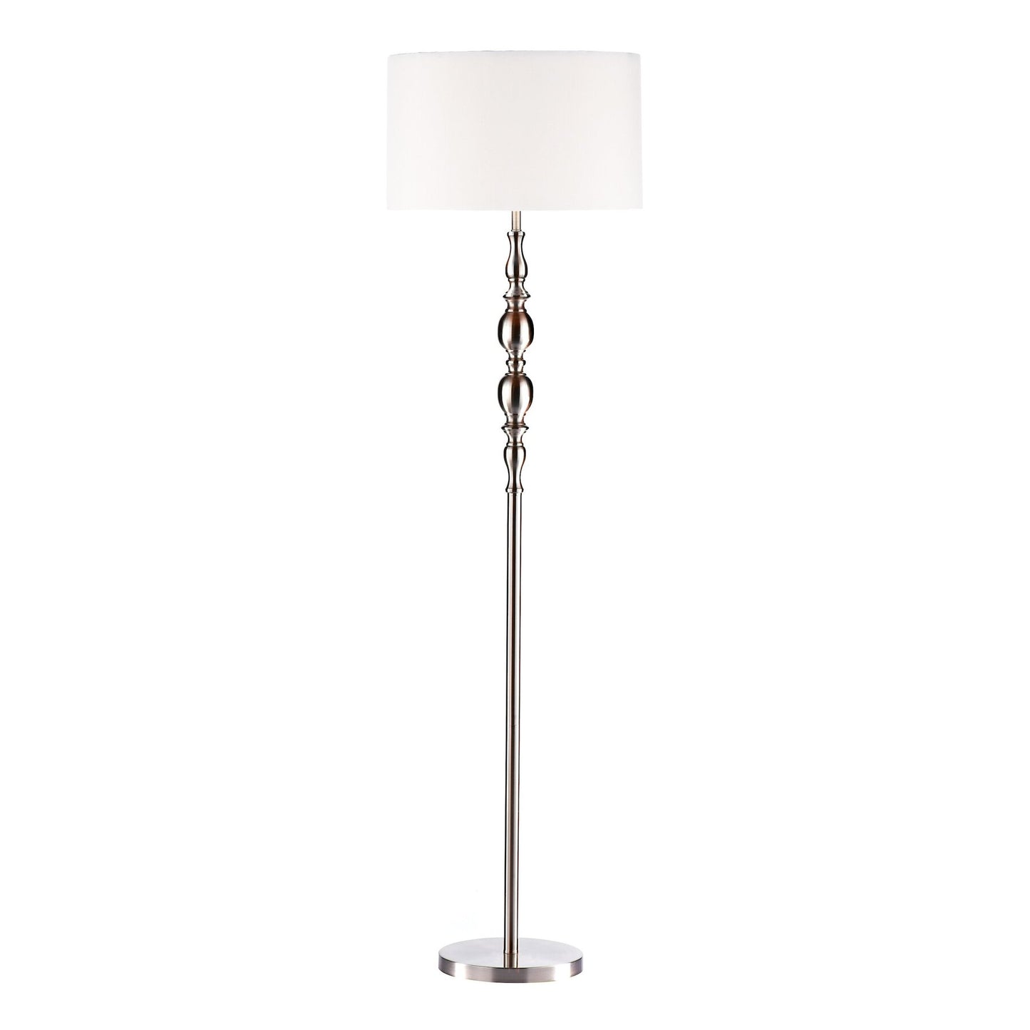 Dar Lighting Madrid Satin Chrome Floor Lamp With Shade