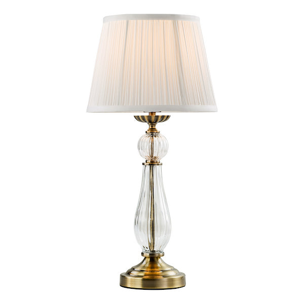 Dar Lighting Mitzy Antique Bronze & Ribbed Glass Table Lamp With Shade