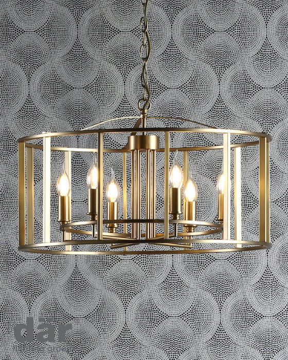 Dar Lighting Myka 6 Light Brushed Bronze Pendant