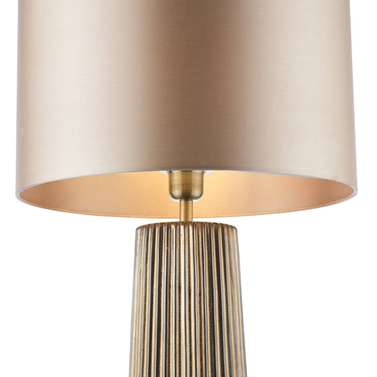 Dar Lighting Myla Ceramic Bronze Table Lamp With Shade