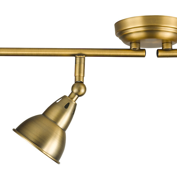 Dar Lighting Nathaniel 4 Light Aged Brass Bar Spotlight