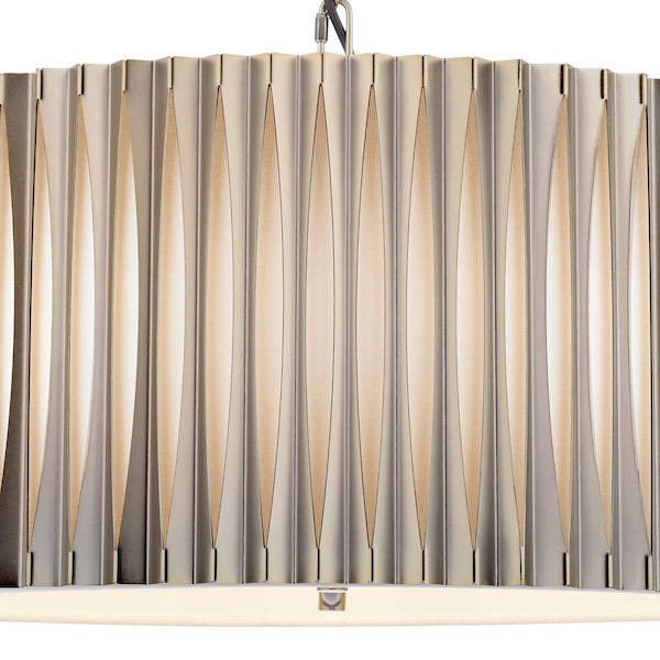 Dar Lighting Netra 3 Light Satin Bronze & Ivory Flush