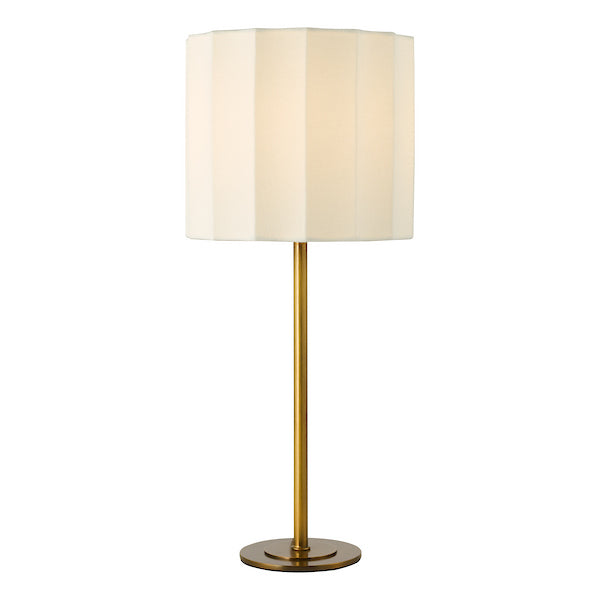 Dar Lighting Noura Antique Bronze & Ivory Table Lamp With Shade