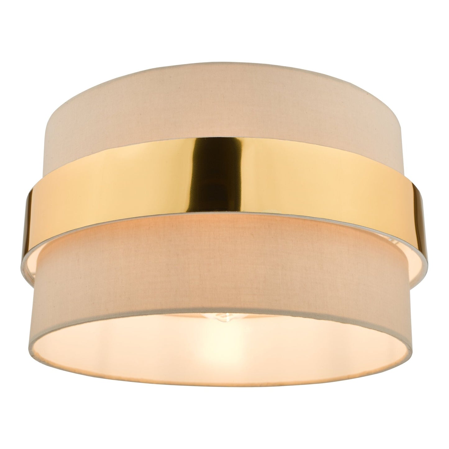 Dar Lighting Oki Taupe Easy Fit Shade With Gold Band