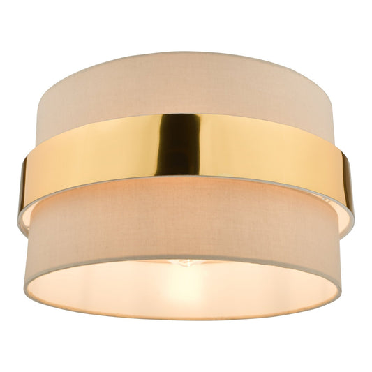 Dar Lighting Oki Taupe Easy Fit Shade With Gold Band