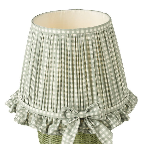 Dar Lighting Omer Matt Green & Antique Brass Table Lamp With Shade