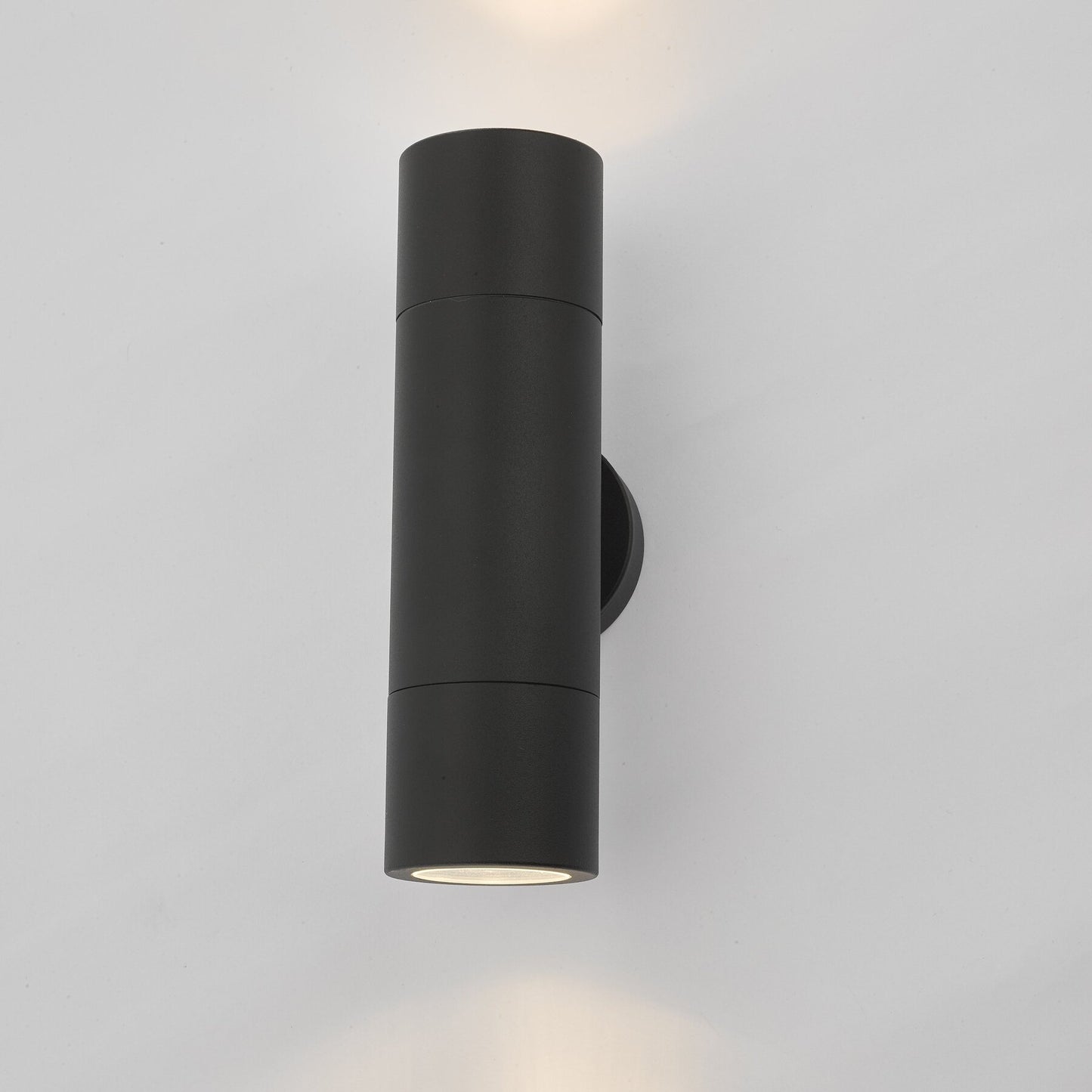 Dar Lighting Ortega Outdoor 2 Light Wall Light Matt Black IP65
