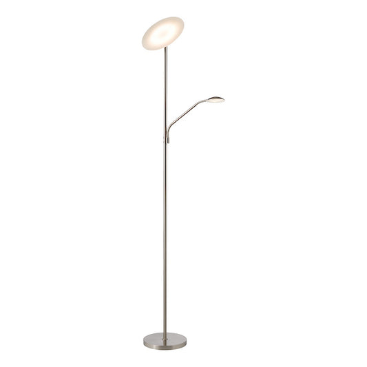 Dar Lighting Osbert Mother & Child Satin Nickel LED Floor Lamp