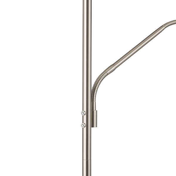Dar Lighting Osbert Mother & Child Satin Nickel LED Floor Lamp