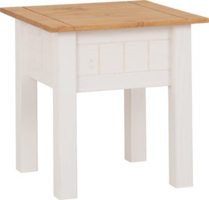 Panama White & Natural Wax Lamp Table