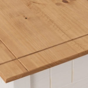 Panama White & Natural Wax Lamp Table