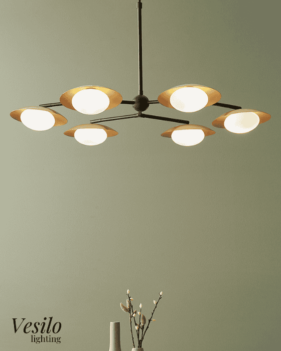 Vesilo Lighting Pebble Gold & Bronze Dish Pendant