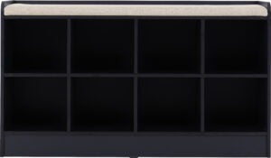 Portland Navy & Cream Fabric Shoe Bench