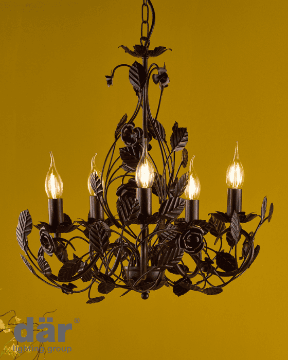 Dar Lighting Priscilla 5 Light Matt Black/Bronze Pendant Fitting Only