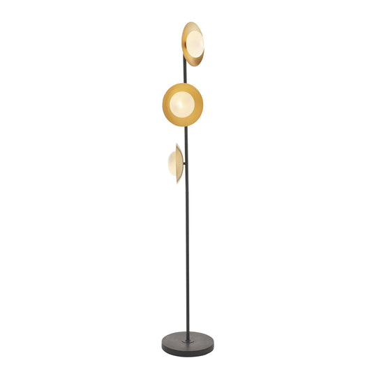Vesilo Lighting Pebble Gold & Bronze Dish Floor Lamp