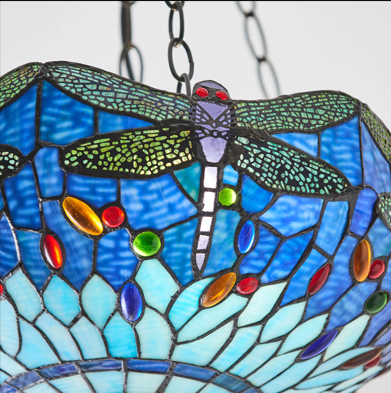 Tiffany Dragonfly Blue Medium Inverted 3lt Pendant