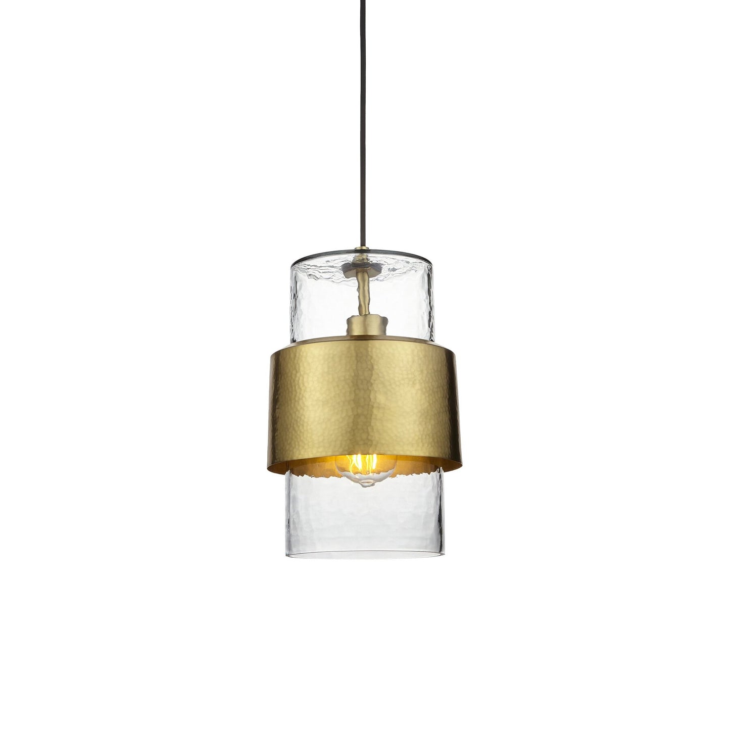Vesilo Lighting Forge Brass Hammered Pendant