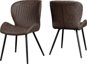 Quebec Brown Faux Leather Chair (Box of 4)