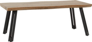 Quebec Wave Edge Medium Oak Effect & Black Coffee Table