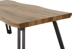 Quebec Wave Edge Medium Oak Effect & Black Coffee Table