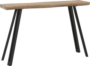 Quebec Wave Edge Medium Oak Effect & Black Console Table