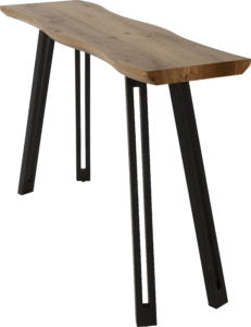 Quebec Wave Edge Medium Oak Effect & Black Console Table