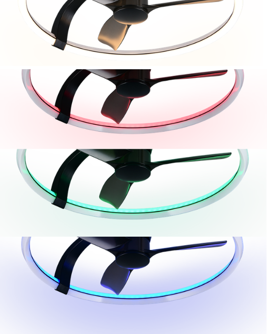 Trio Lighting Stockholm LED Colour Changing Ceiling Fan Light